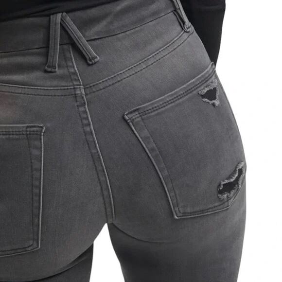 Good American Black Good Legs Crop High Waist Skinny Jeans 0/25 - Picture 2 of 7